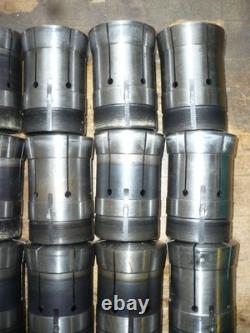 Sjogren 22J collet chuck, D1-6 spindle mount, lathe, (25) different sized collets