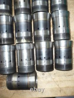 Sjogren 22J collet chuck, D1-6 spindle mount, lathe, (25) different sized collets