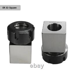 Square ER32 Hex Collet Chuck Block 50mm Steel CNC Lathe Milling Engraving Holder