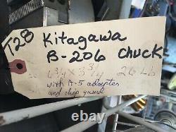 T28 Kitagawa B 206 6 3 Jaw Power Lathe Chuck, CNC Lathe with A2-5 adapter