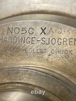 USED HARDINGE-SJOGREN 5C SPEED COLLET CHUCK LATHE SPINDLE TAPER NOSE with A2-5