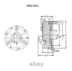 Vertex 5 3-jaw Front Mount Lathe Chuck 2 Sets Of Jaws (3800-5821)