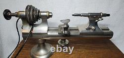 Vintage American Watch Clock Makers Lathe Lots Of Collets, Chucks, & Tools