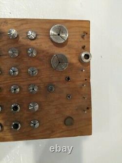 Vintage American Watch Clock Makers Lathe Lots Of Collets, Chucks, & Tools