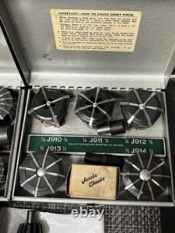 Vintage Jacobs No. 96-05 Rubber-Flex Collet Chuck MT3/Collet Set 1/16 to 1-3/8
