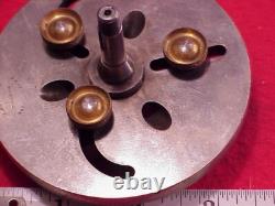Watchmaker J HOUGHTON USA Lathe 8 MM Collet 3 JAW Face Plate Chuck 3 1/2 INCH