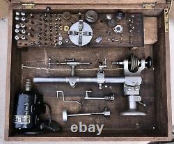 Wolf Jahn Jeweler Watchmaker 6mm Lathe with 4-Jaw Chuck Collets Many Accessories